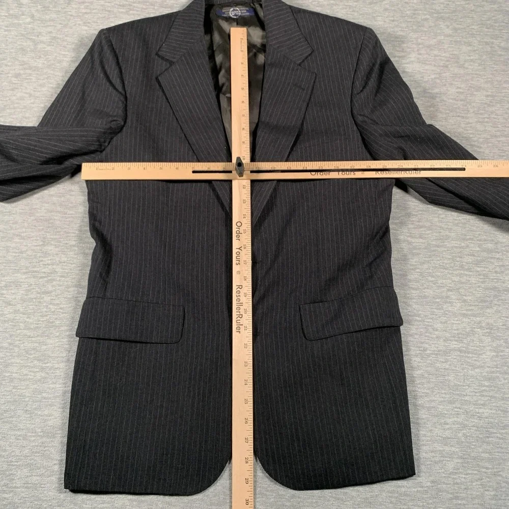 Brooks Brothers Blazer Mens 39 Regular Gray Pinstripe Wool Two Button Jacket USA